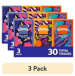 Kleenex On-The-Go 3-Ply Travel Tissues, 3 Pack (30 Tissues) Kleenex On-The-Go 3-Ply Travel Tissues, 3 Pack (30 Tissues)