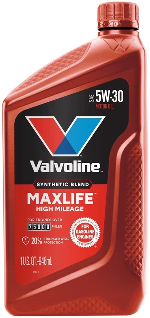 Valvoline MaxLife High Mileage 5W-30 Synthetic Blend Motor Oil 1 Quart Valvoline MaxLife High Mileage 5W-30 Synthetic Blend Motor Oil 1 Quart