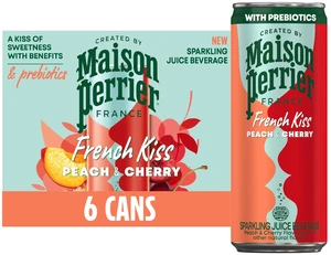 Maison Perrier French Kiss Sparkling Juice Beverage, Peach & Cherry Flavors with Real Fruit Juices, 6 Pack 66.9fl oz Maison Perrier French Kiss Sparkling Juice Beverage, Peach & Cherry Flavors with Real Fruit Juices, 6 Pack 66.9fl oz