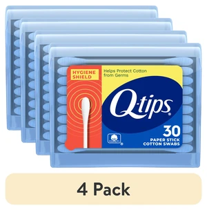 (4 pack) Q-tips Cotton Swabs, Hygiene Shield Travel Size Toiletries for First Aid, Beauty and Baby, 30 Count (4 pack) Q-tips Cotton Swabs, Hygiene Shield Travel Size Toiletries for First Aid, Beauty and Baby, 30 Count