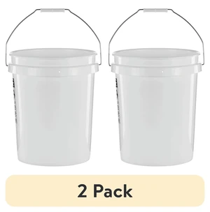 United Solutions 5 Gallon Round Utility Bucket with Comfort Handle, White, Plastic, 2-Pack (PN0149) United Solutions 5 Gallon Round Utility Bucket with Comfort Handle, White, Plastic, 2-Pack (PN0149)