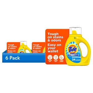 Tide Simply Liquid Laundry Detergent, 6 Pack, 24 Loads, 32 Fl Oz, Refreshing Breeze Tide Simply Liquid Laundry Detergent, 6 Pack, 24 Loads, 32 Fl Oz, Refreshing Breeze