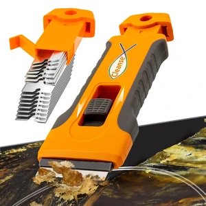 Razor Blade Scraper Tool with 15pcs Extra Blades, Cleaning Scraper for Glass Top Stove, Oven Door, Cooktop, Paint Removal from Glass Razor Blade Scraper Tool with 15pcs Extra Blades, Cleaning Scraper for Glass Top Stove, Oven Door, Cooktop, Paint Removal from Glass