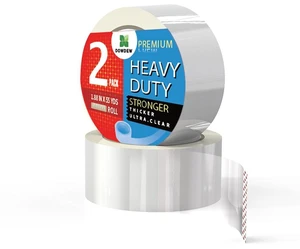 Clear Heavy Duty Packing Tape, 1.88 Inch x 55 Yards Refill Roll, Ultra Strong Super Thick, 2 Rolls (110 Total Yards) Clear Heavy Duty Packing Tape, 1.88 Inch x 55 Yards Refill Roll, Ultra Strong Super Thick, 2 Rolls (110 Total Yards)