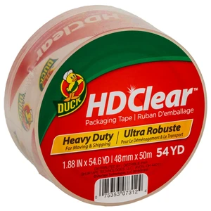 Duck HD Heavy Duty Clear Packing Tape Refill Roll, 2in, 1 Roll Duck HD Heavy Duty Clear Packing Tape Refill Roll, 2in, 1 Roll