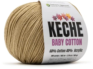 Keche Baby Cotton 60% Cotton 40% Acrylic Soft Yarn for Crochet Knitting Amigurumi, 1 Skein 1.76oz (50g) / 180yds (165m) - Cappuccino Keche Baby Cotton 60% Cotton 40% Acrylic Soft Yarn for Crochet Knitting Amigurumi, 1 Skein 1.76oz (50g) / 180yds (165m) - Cappuccino