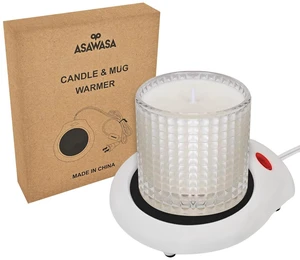 ASAWASA Candle Warmer for Large Jar and Coffee Mug, White ASAWASA Candle Warmer for Large Jar and Coffee Mug, White
