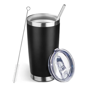 DIW 20oz Insulated Tumbler Travel Coffee Mug with Lid and Straw, Black, 1 Count DIW 20oz Insulated Tumbler Travel Coffee Mug with Lid and Straw, Black, 1 Count