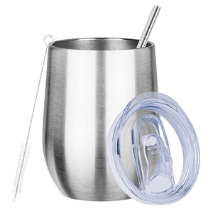 MEZMUT 12oz Insulated Wine Tumbler with Lid, Silver, 1 Count MEZMUT 12oz Insulated Wine Tumbler with Lid, Silver, 1 Count