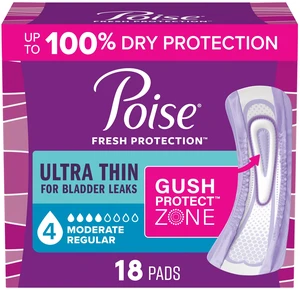 Poise Ultra Thin Incontinence Pads, 4-Drop, 18 Count Poise Ultra Thin Incontinence Pads, 4-Drop, 18 Count