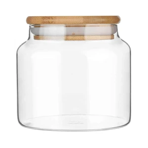 Custde 17 fl oz Small Glass Storage Containers with Lids, Candy Jar, Decorative Jar for Kitchen Pantry Coffee Sugar Tea (Bamboo) Custde 17 fl oz Small Glass Storage Containers with Lids, Candy Jar, Decorative Jar for Kitchen Pantry Coffee Sugar Tea (Bamboo)