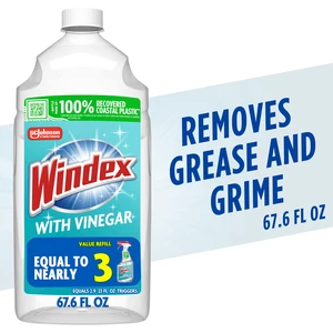 Windex with Vinegar Glass Window Cleaner Refill Bottle, 67.6 fl oz Windex with Vinegar Glass Window Cleaner Refill Bottle, 67.6 fl oz