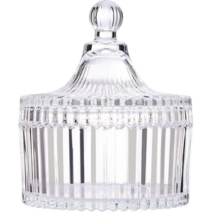 Clear Glass Jar With Lid, Multi-Purpose Storage Container for Candy Cookies Candle Jewelry Box, Empty Bathroom Vanity Office Organizer Home Decor Clear Glass Jar With Lid, Multi-Purpose Storage Container for Candy Cookies Candle Jewelry Box, Empty Bathroom Vanity Office Organizer Home Decor