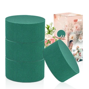 SUPKING 4Pcs Round 3.15" Small Green Wet Dry Floral Foam Blocks for Artificial and Fresh Flower Arrangement SUPKING 4Pcs Round 3.15" Small Green Wet Dry Floral Foam Blocks for Artificial and Fresh Flower Arrangement