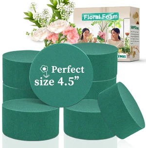 SupKing 8 Pcs Round Floral Foam 4.5" Green Wet Dry Florist Blocks for Artificial and Fresh Flower Arrangements SupKing 8 Pcs Round Floral Foam 4.5" Green Wet Dry Florist Blocks for Artificial and Fresh Flower Arrangements