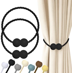Hion Magnetic Curtain Tiebacks Black 2pcs, Holdbacks Hooks Holders Hion Magnetic Curtain Tiebacks Black 2pcs, Holdbacks Hooks Holders