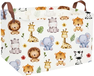Rectangular Kids Storage Bins, Baby Baskets Organizer, Waterproof PE Coating Cute Basket with Handles, Woodland Nursery Decor, Toys Box, Books Basket, Cute Animal Rectangular Kids Storage Bins, Baby Baskets Organizer, Waterproof PE Coating Cute Basket with Handles, Woodland Nursery Decor, Toys Box, Books Basket, Cute Animal