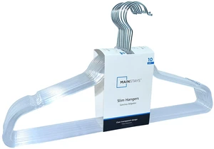Mainstays Clear Plastic Clothes Hangers with Slim Swivel Hook, 10 Pack Mainstays Clear Plastic Clothes Hangers with Slim Swivel Hook, 10 Pack