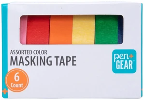 Pen+Gear Masking Tape, 0.59in x 15yds, Multicolor, 6 Rolls Pen+Gear Masking Tape, 0.59in x 15yds, Multicolor, 6 Rolls
