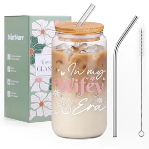 In My Wifey Era Glass Cup Tumbler, Bridal Shower Gifts for Bride to Be In My Wifey Era Glass Cup Tumbler, Bridal Shower Gifts for Bride to Be