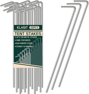 KLASIT Heavy Duty Tent Stakes 20-Pack 7.1In KLASIT Heavy Duty Tent Stakes 20-Pack 7.1In