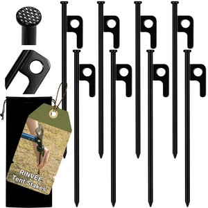 8 Pack Heavy Duty Forged Steel Tent Stakes for Camping Ground Outdoor Decorations Canopy 8 Pack Heavy Duty Forged Steel Tent Stakes for Camping Ground Outdoor Decorations Canopy