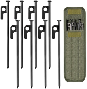 8in Heavy Duty Forged Steel Tent Stakes, 8/16/32 Pack, with Storage Bag 8in Heavy Duty Forged Steel Tent Stakes, 8/16/32 Pack, with Storage Bag