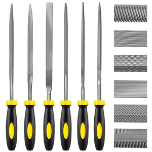 Warmtree 6-Piece Metal Needle File Set - 4-Inch Carbon Steel Files for Metal, Wood & Jewelry, Includes Flat, Warding, Square, Triangular, Round, Half-Round Warmtree 6-Piece Metal Needle File Set - 4-Inch Carbon Steel Files for Metal, Wood & Jewelry, Includes Flat, Warding, Square, Triangular, Round, Half-Round