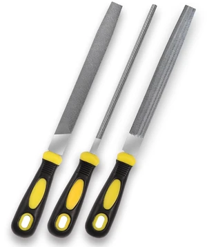 Metal File Set 3-Piece 8-Inch with Comfort Grip Rubber Handles Metal File Set 3-Piece 8-Inch with Comfort Grip Rubber Handles