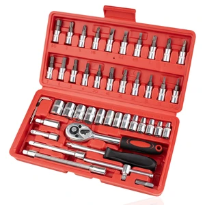 Beaiguna 46-Piece 1/4-Inch Drive Socket and Ratchet Wrench Set with Screwdriver, Extension Bar, Compact Tool Set Beaiguna 46-Piece 1/4-Inch Drive Socket and Ratchet Wrench Set with Screwdriver, Extension Bar, Compact Tool Set