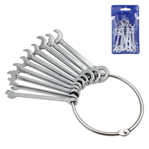 Mini Open End Combination Wrench Set with Chain Ring, Metric, 10pcs Mini Open End Combination Wrench Set with Chain Ring, Metric, 10pcs