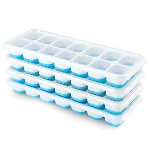 Airabc Silicone Ice Cube Trays 4 Pack, 14-Cube with Removable Lid, Easy-Release Flexible, Stackable, LFGB Certified BPA Free, for Cocktail Freezer Airabc Silicone Ice Cube Trays 4 Pack, 14-Cube with Removable Lid, Easy-Release Flexible, Stackable, LFGB Certified BPA Free, for Cocktail Freezer