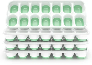 ChefAide 4-Pack Silicone Ice Cube Trays with Lid for Freezer ChefAide 4-Pack Silicone Ice Cube Trays with Lid for Freezer
