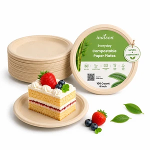 6-Inch Compostable Paper Plates 100 Count Heavy-Duty Natural Dessert Plates Biodegradable Eco-Friendly for Parties and Everyday Use 6-Inch Compostable Paper Plates 100 Count Heavy-Duty Natural Dessert Plates Biodegradable Eco-Friendly for Parties and Everyday Use