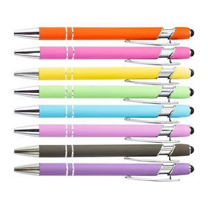 PASISIBICK 8 Pieces 2-in-1 Retractable Metal Ballpoint Pen Stylus for Touch Screens, 1.0mm Black Ink, 8 Pastel Colors PASISIBICK 8 Pieces 2-in-1 Retractable Metal Ballpoint Pen Stylus for Touch Screens, 1.0mm Black Ink, 8 Pastel Colors