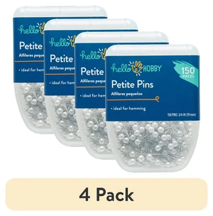 Hello Hobby Petite Straight Pins, 4 Pack, 3/4", White, 150 Pieces Hello Hobby Petite Straight Pins, 4 Pack, 3/4", White, 150 Pieces
