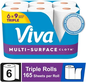 Viva Multi-Surface Cloth Paper Towels 6 Triple Rolls Viva Multi-Surface Cloth Paper Towels 6 Triple Rolls