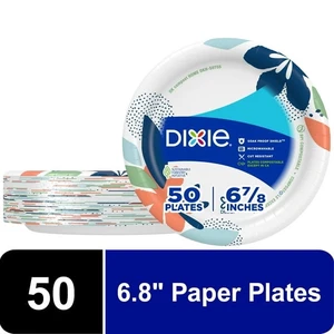 Dixie 6.8 Inch Disposable Paper Plates, Multi-Color, 50 Count (2 Pack) Dixie 6.8 Inch Disposable Paper Plates, Multi-Color, 50 Count (2 Pack)