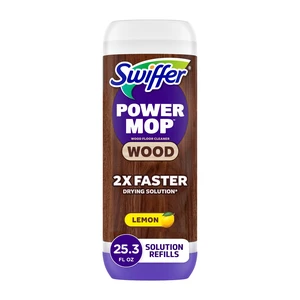 Swiffer Power Mop Wood Refill Solution, QuickDry Hardwood Floor Cleaner, Lemon Scent, 25.3fl oz Swiffer Power Mop Wood Refill Solution, QuickDry Hardwood Floor Cleaner, Lemon Scent, 25.3fl oz