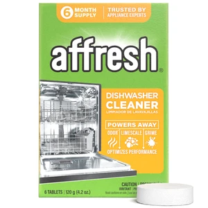 Affresh Dishwasher Cleaner, 6 Tablets, 6 Month Supply - Removes Odor-Causing Residue from Pump, Tub & Hoses Affresh Dishwasher Cleaner, 6 Tablets, 6 Month Supply - Removes Odor-Causing Residue from Pump, Tub & Hoses