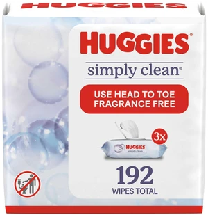 Huggies Simply Clean Unscented Wipes, 192 Count, 3 Flip-Top Packs Huggies Simply Clean Unscented Wipes, 192 Count, 3 Flip-Top Packs