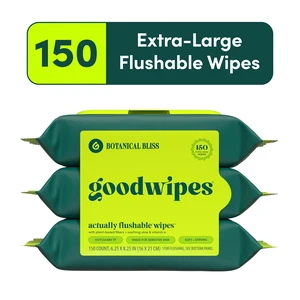 Goodwipes Flushable Butt Wipes, Botanical Bliss Scented, 3 Pack, 150 Total Wipes Goodwipes Flushable Butt Wipes, Botanical Bliss Scented, 3 Pack, 150 Total Wipes