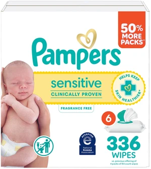 Pampers Sensitive Baby Wipes Unscented, 6-Pack, 336 Count Pampers Sensitive Baby Wipes Unscented, 6-Pack, 336 Count