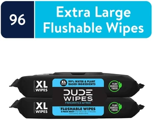 DUDE Wipes XL Flushable Wipes Unscented 48 Count 2 Pack for Home Use DUDE Wipes XL Flushable Wipes Unscented 48 Count 2 Pack for Home Use