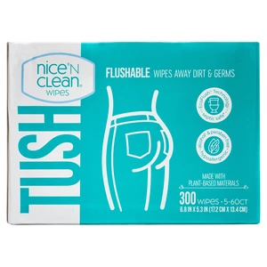 Nice n Clean Flushable Wipes 5 Packs of 60 Wipes, 300 Total Wipes Nice n Clean Flushable Wipes 5 Packs of 60 Wipes, 300 Total Wipes