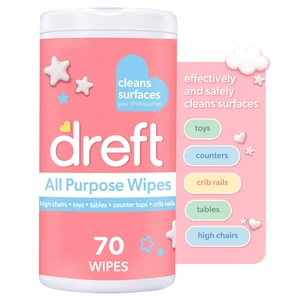 Dreft All Purpose Baby Cleaning Wipes, 70 Count, Safe on Baby Essentials and Surface Clean Dreft All Purpose Baby Cleaning Wipes, 70 Count, Safe on Baby Essentials and Surface Clean