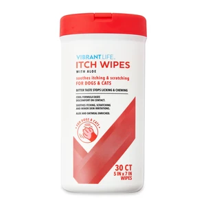 Vibrant Life Itch Wipes with Aloe for Cats & Dogs, 30 Count Vibrant Life Itch Wipes with Aloe for Cats & Dogs, 30 Count