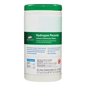 Clorox Healthcare Hydrogen Peroxide Disinfecting Wipes, 9"x6.75", White, 95 Wipes Canister Clorox Healthcare Hydrogen Peroxide Disinfecting Wipes, 9"x6.75", White, 95 Wipes Canister