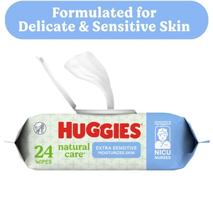 Huggies Natural Care Extra Sensitive Unscented Baby Wipes, 1 Flip-Top Pack (24 Wipes Total) Huggies Natural Care Extra Sensitive Unscented Baby Wipes, 1 Flip-Top Pack (24 Wipes Total)