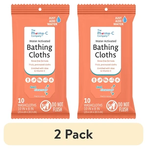 Pharma-C Water-Activated No-Rinse Bathing Cloths, 2-Pack, Fresh Scent, 10 Cloths Pharma-C Water-Activated No-Rinse Bathing Cloths, 2-Pack, Fresh Scent, 10 Cloths